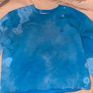 Champion cropped bleach dyed sweatshirt